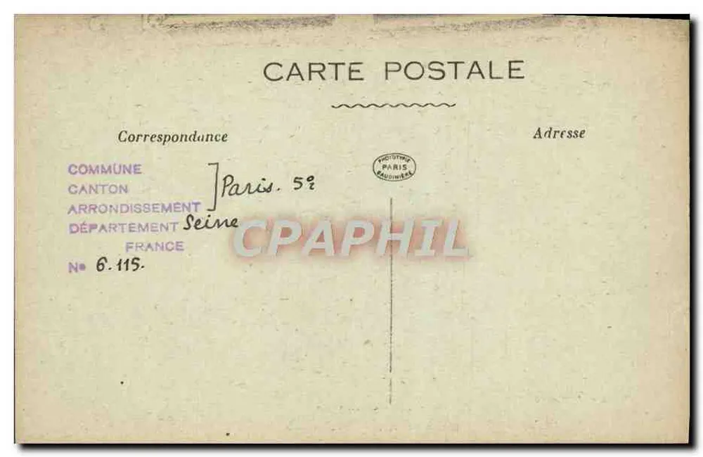 Rue Lhomond, 10 — Eisenbalcon mit Initial — Paris d'autrefois, n°78 - Rückseite