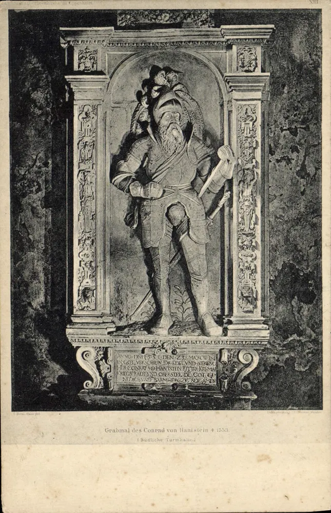 Grabbmal des Conrad von Hanstein — Südtiiche Turmhalle — gravure de Borne, Dresde 1904 - Frente