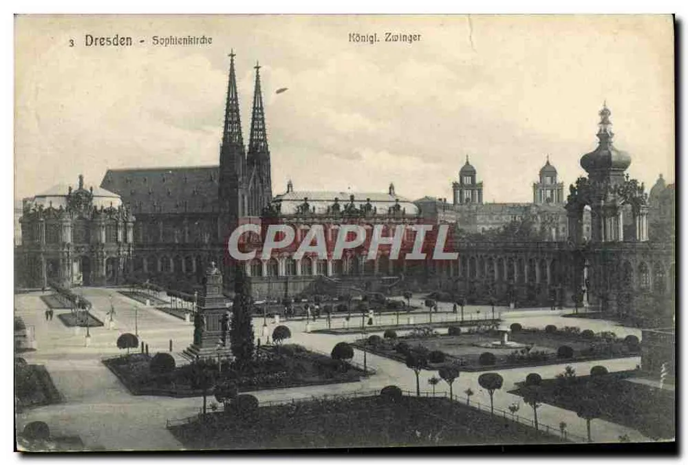 Dresden - Sophienkirche — vue du Königl. Zwinger, éditeur Beck-Verlag, n°3 - Anverso