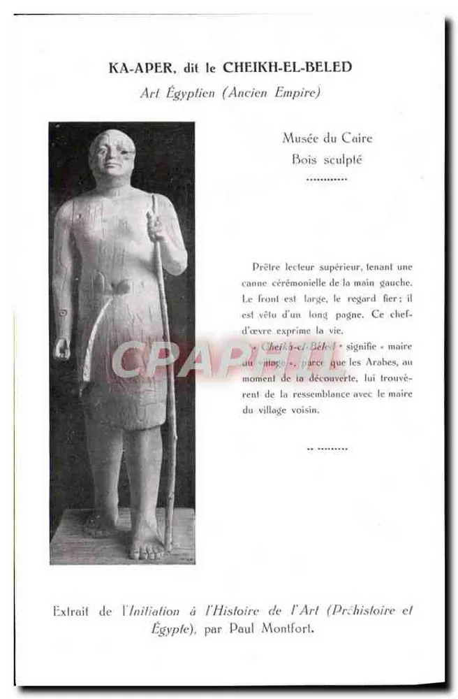 Ka-Aper, genannt Cheikh-el-Beled — Ägyptische Kunst (Altes Reich) — Editions Vanderlinden, Brüssel - Vorderseite