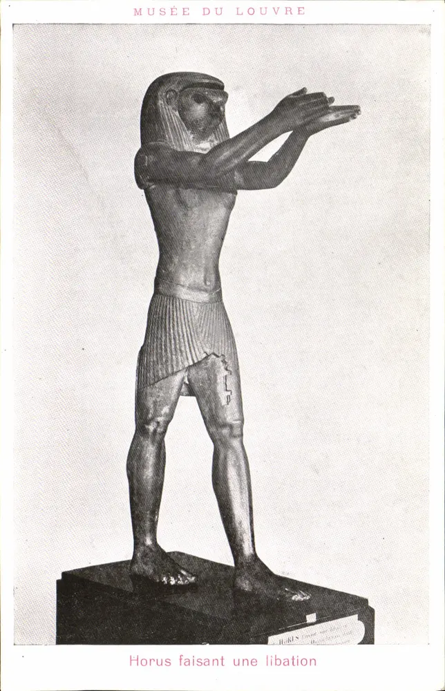 Horus realizando uma libação — Museu do Louvre — Braun & Cie, Imp. & Ed. Paris - Frente