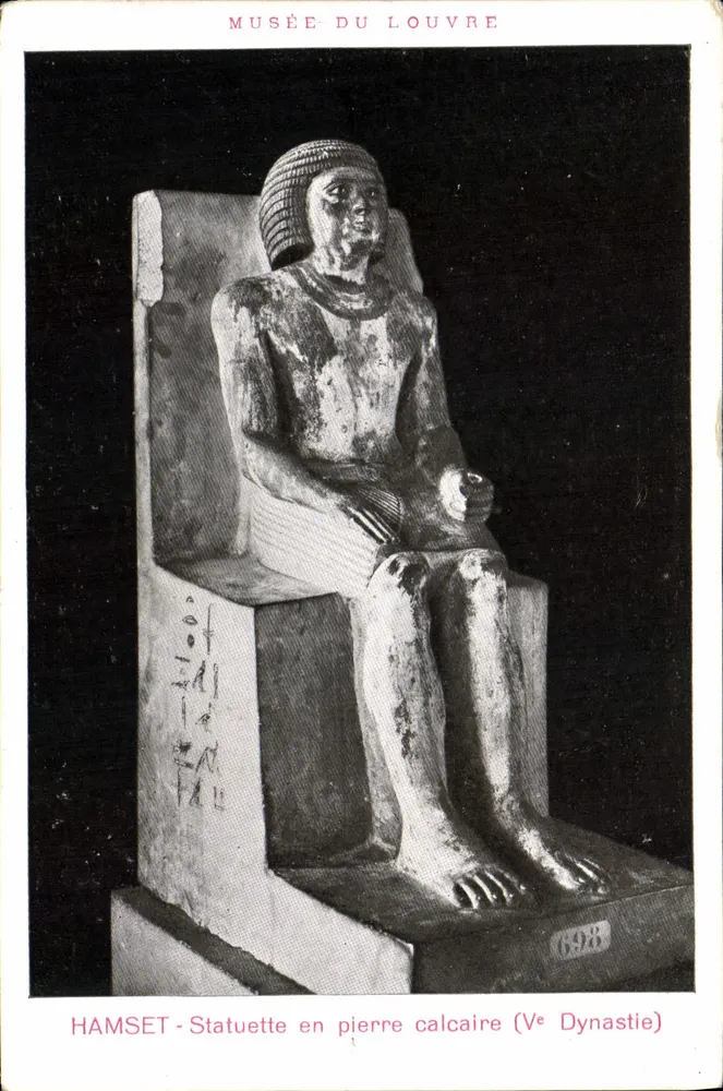 Statuïetje van Hamset — Louvre Museum — uitgever Braun & Cie, Parijs, n° 23 - Voorkant