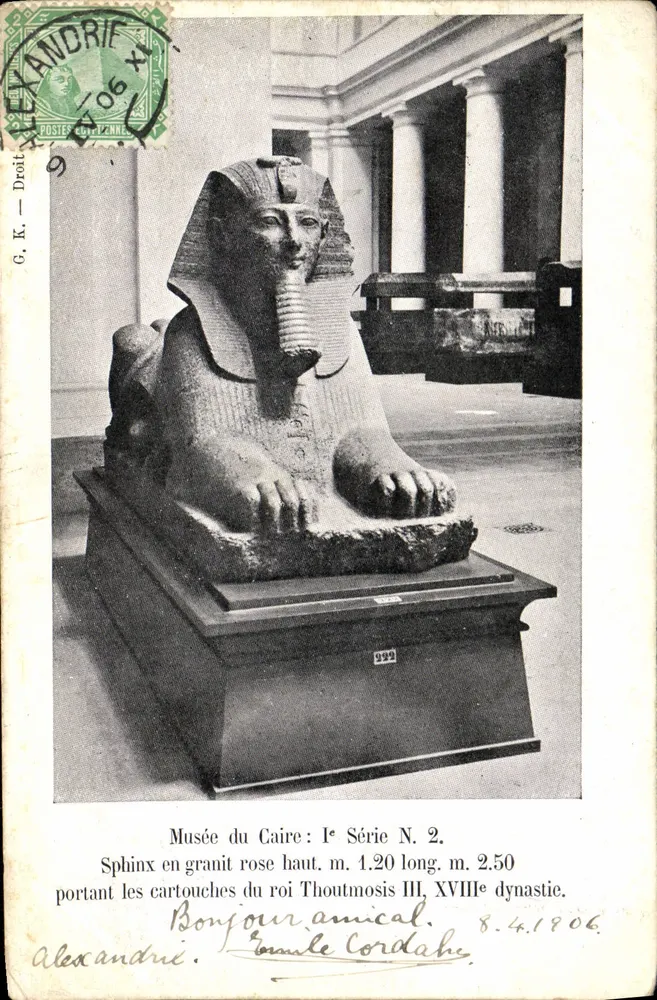 Esfinge em granito rosa do rei Tutmés III — Museu do Caire — Série N. 2 - Frente