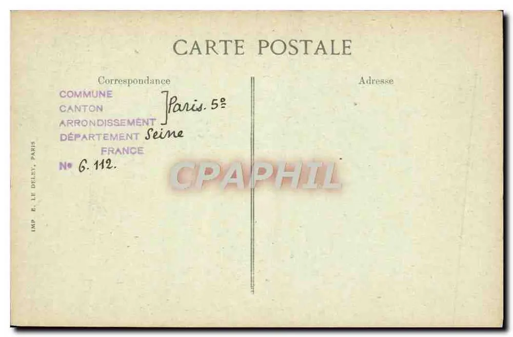 Galande Straße, 29 — Sehr merkwürdige mit Ziegeldächern aus dem 17. Jahrhundert — LE DELEY, Imp. Collection L. G. - Rückseite