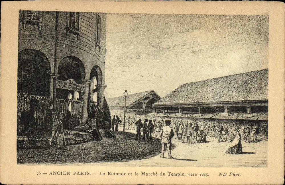 Paris — Die Rotonde und der Markt des Tempels, um 1845 — ND Phot. - Vorderseite