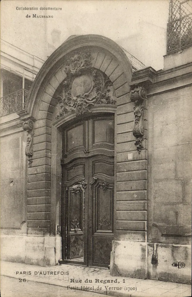 Rue du Regard, 1 — Kleines Hotel von Verrue (1700) — de Maussang - Vorderseite