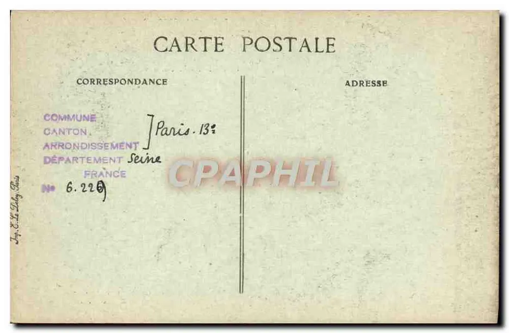 Paris von einst — Ruelle des Gobelins, Eingang zum Passage Moret — Zusammenarbeit-Dokumentation von Malessang - Rückseite