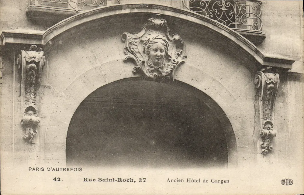 Paris von einst — Ehemaliges Hotel de Gargan, Rue Saint-Roch, 37 — Verlag F.P.D. Nr. 42 - Vorderseite