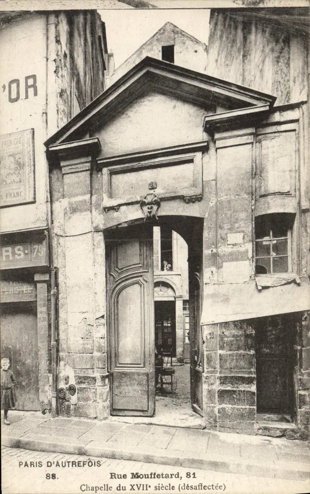 Mouffetard Straße, Paris — Kapelle des 17. Jahrhunderts (nicht mehr in Betrieb) — Paris d'Autrefois, n° 88 - Vorderseite