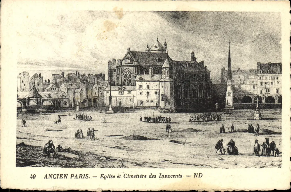 Altes Paris — Kirche und Friedhof der Unschuldigen — ND - Vorderseite