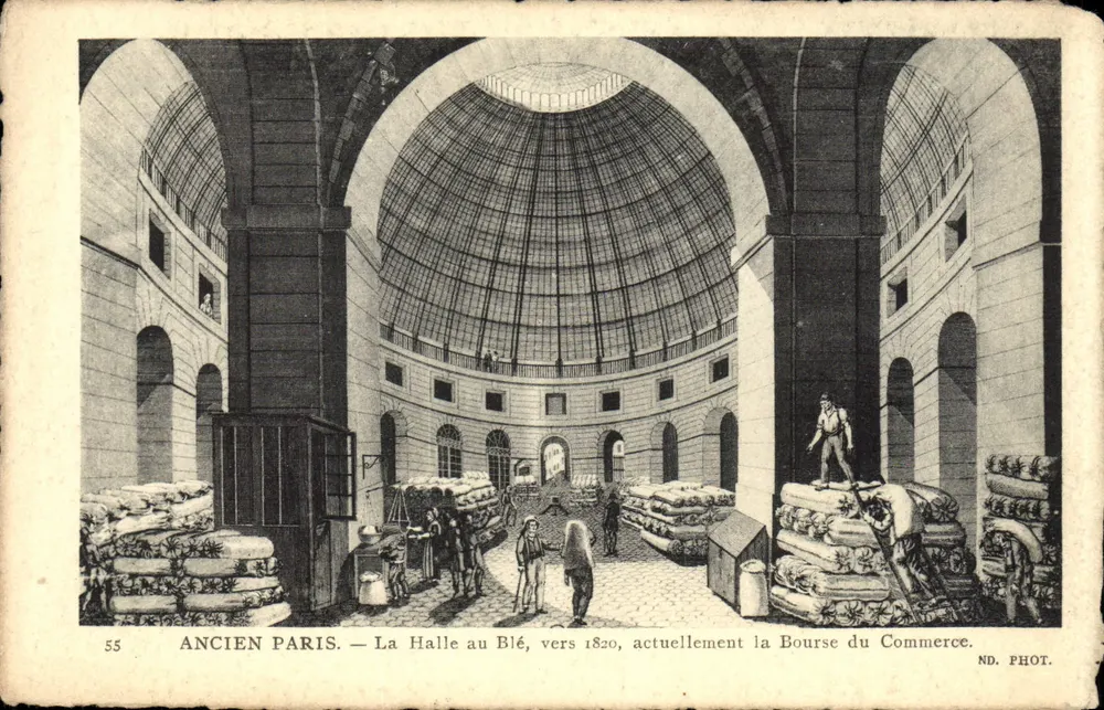 Antikes Paris — La Halle au Blé, um 1820, heute die Bourse du Commerce — ND. PHOT. - Vorderseite