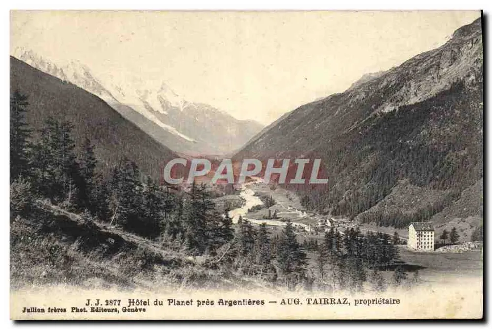 Hotel du Planet nahe Argenfières — Jullian frères, Genève, n° J.J. 2877 - Vorderseite
