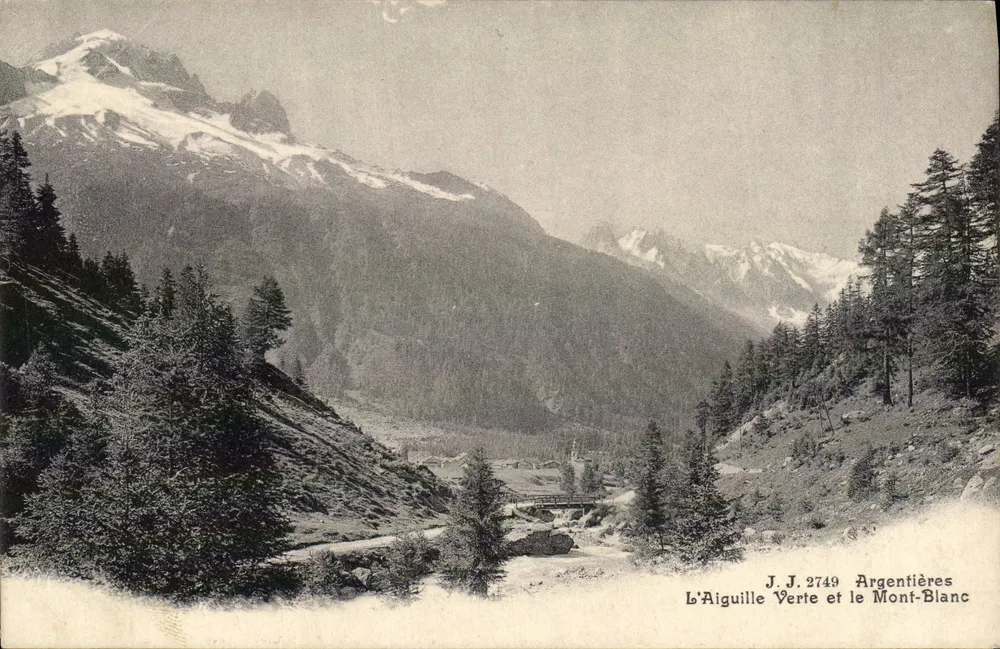 Die Aiguille Verte und der Mont-Blanc — Argentières — J.J. 2749 - Vorderseite