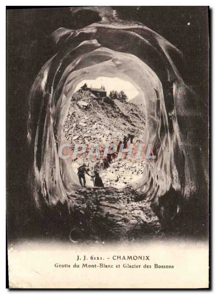 Grotte du Mont-Blanc und Glacier des Bossons — Chamonix — J.J. 6121 - Vorderseite