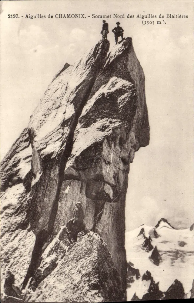 Aiguilles de Chamonix — Nordgipfel der Aiguilles de Blaitières (3505 m.) — L. Paurat, Verlag Annemasse (Haute-Savoie) n° 2197 - Vorderseite