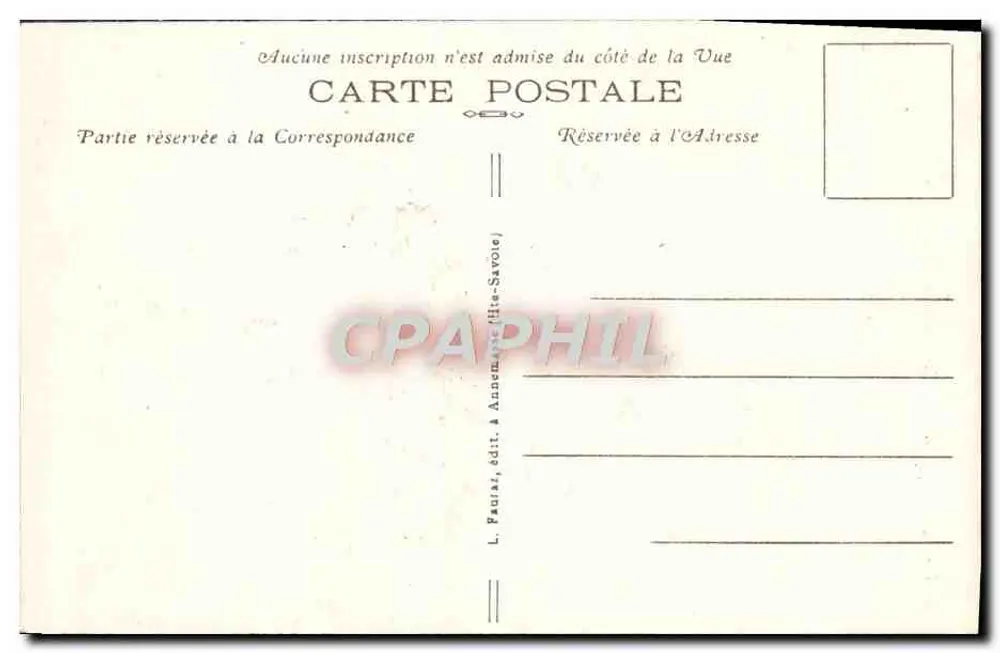 Aiguilles de Chamonix — Nordgipfel der Aiguilles de Blaitières (3505 m.) — L. Paurat, Verlag Annemasse (Haute-Savoie) n° 2197 - Rückseite