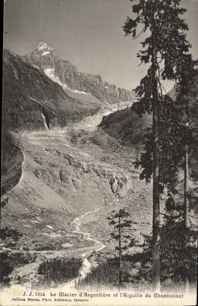 Der Glacier d'Argenfière und die Aiguille du Chardonnet — Jullien frères, Phot. Editeurs, Genève, n° 7834 - Vorderseite