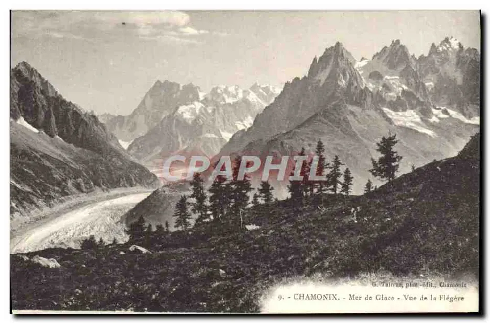 Chamonix - Mer de Glace - Ansicht von der Flégère — G. Taïrran phot.-édit., Chamonix, n°9 - Vorderseite