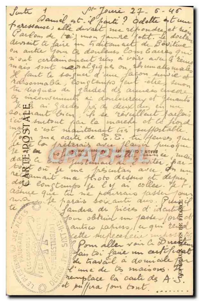 Cirque do Fer à Cheval — Fundo da Combe — editor não identificado, n° de série 13844 - Verso