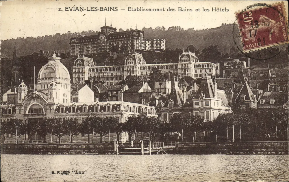 EVIAN-LES-BAINS — Einrichtung der Bäder und Hotels — B. F. « Lux » - Vorderseite