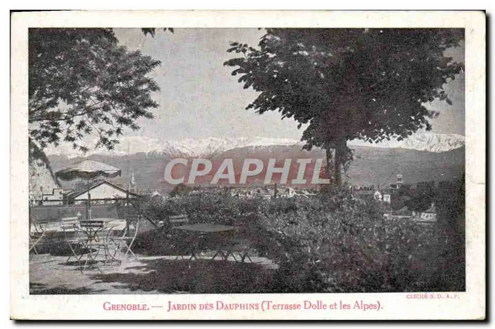 Grenoble — Jardin des Dauphins (Terrasse Dolle und die Alpen) — S.D.A.P. - Vorderseite