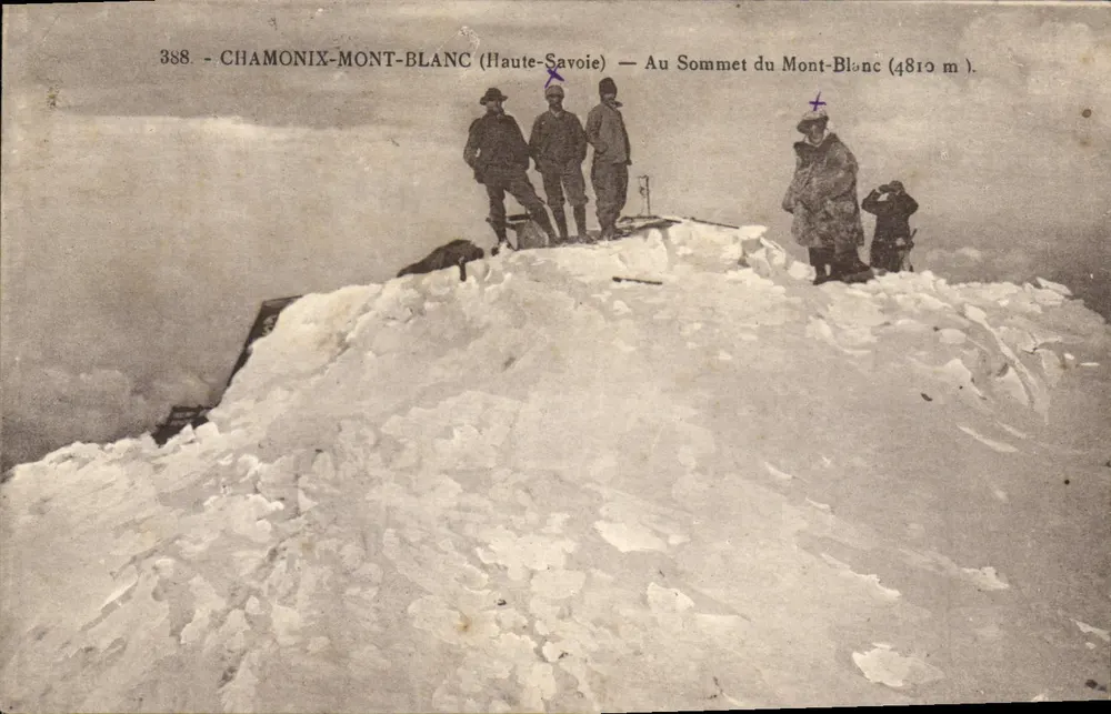 Chamonix-Mont-Blanc (Haute-Savoie) — Auf dem Gipfel des Mont-Blanc (4819 m) — L. Fauraz, ed. n°388 - Vorderseite