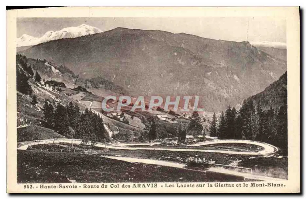 Haute-Savoie - Route des Col des Aravis - Die Kurven auf Giettaz und Mont-Blanc - Vorderseite