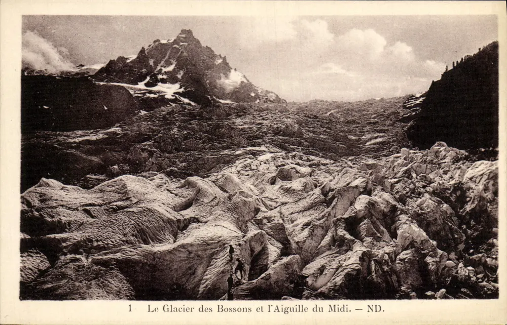 Der Glacier des Bossons und die Aiguille du Midi — ND. - Vorderseite