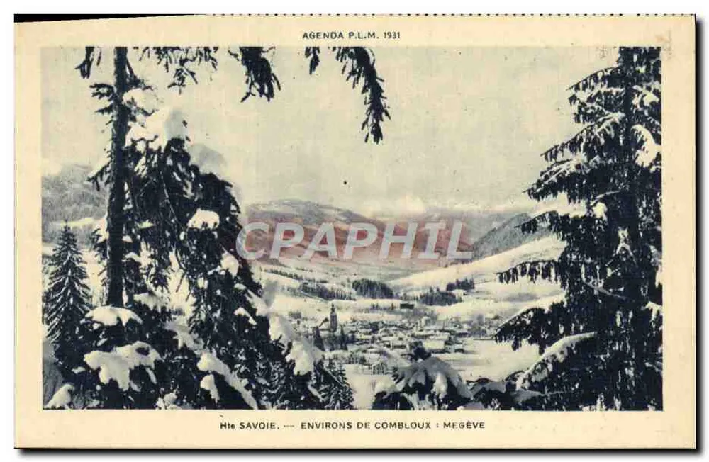 Alta Saboia — Environs de Combloux : Megève — Agenda P.L.M. 1931 - Frente