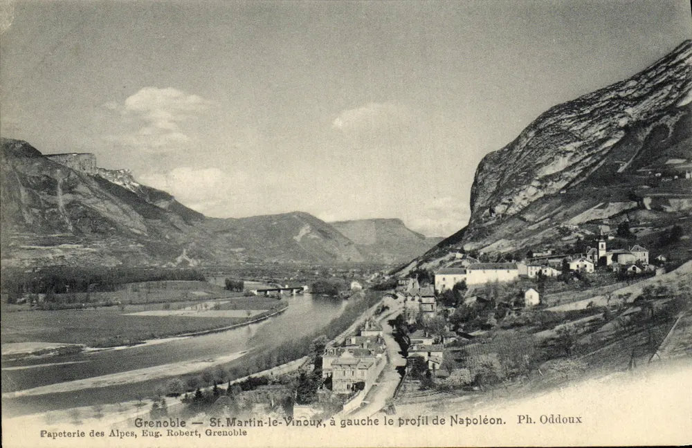 Grenoble — St-Martin-le-Vinoux, links das Profil Napoleons — Papeterie des Alpes, Eug. Robert, Grenoble - Vorderseite