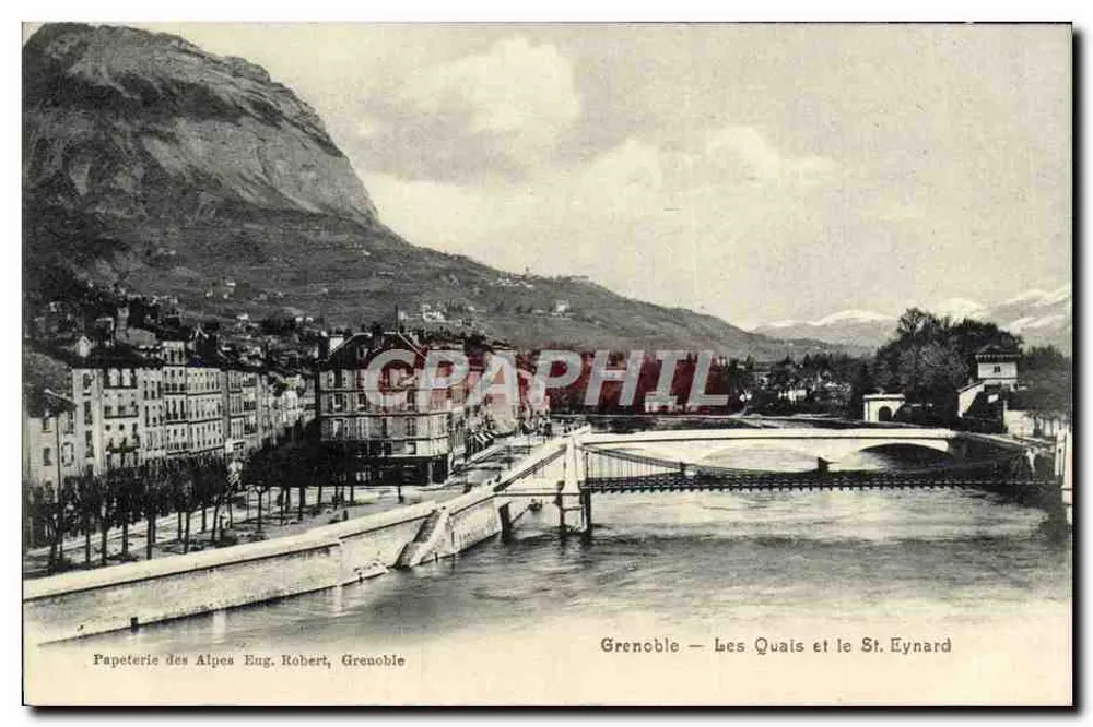Grenoble — Os Quais e o St. Eynard — Papeterie des Alpes Eng. Robert, Grenoble - Frente