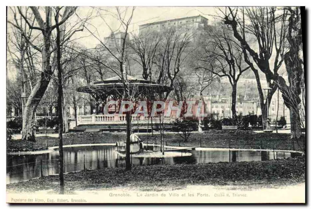 Grenoble — Der Stadtpark und die Festungen — Papeterie des Alpes, Eug. Robert, Grenoble - Vorderseite