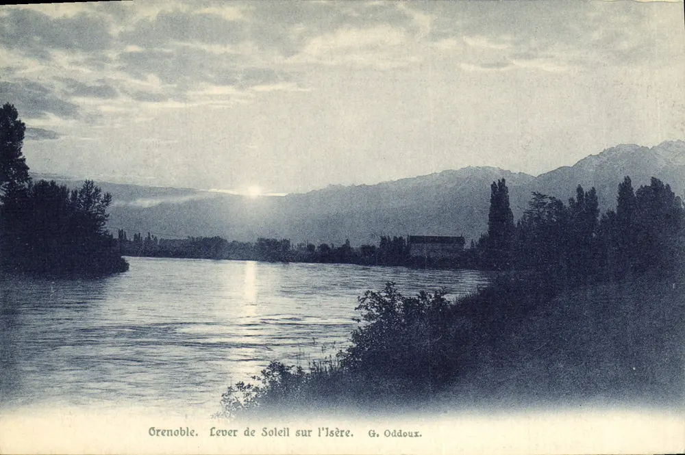 Grenoble — Nascer do Sol sobre a Isère — G. Oddoux - Frente