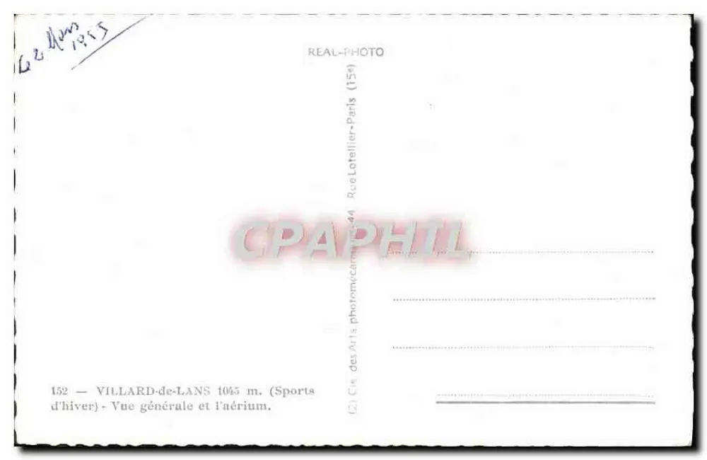 Villard-de-Lans — Vista geral e o aérium — REAL-PHOTO - Verso