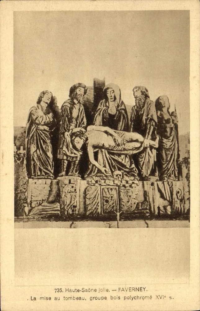 Die Beisetzung — farbiges Holzgruppe, 16. Jahrhundert — Faverney, Haute-Saône - Vorderseite