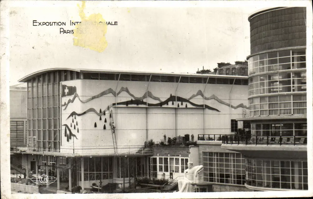 Internationale Ausstellung Paris — Pavillons von Belgien und Schweiz — Herausgeber H. CHIPAUT, n° 74 - Vorderseite