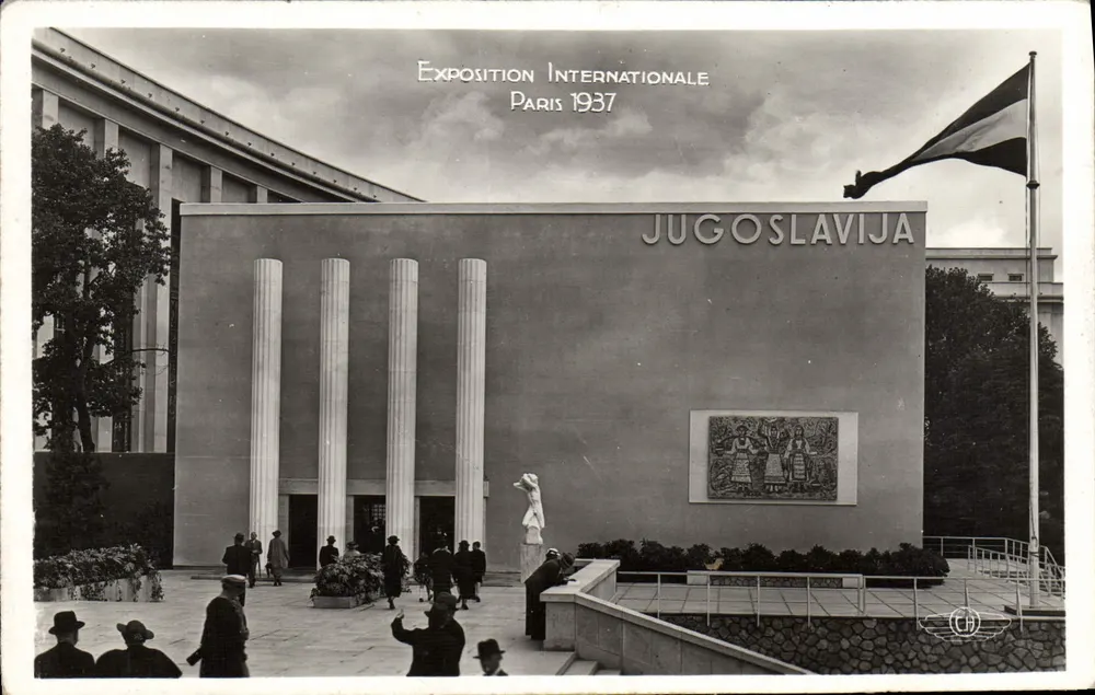 Pavillon der Jugoslawien — Internationale Ausstellung Paris 1937 — Verlag CHJ - Vorderseite