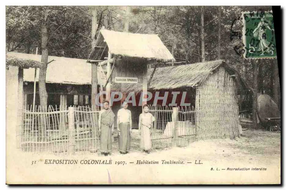 Einheimisches Haus — Kolonialausstellung 1907 — LL. - Vorderseite