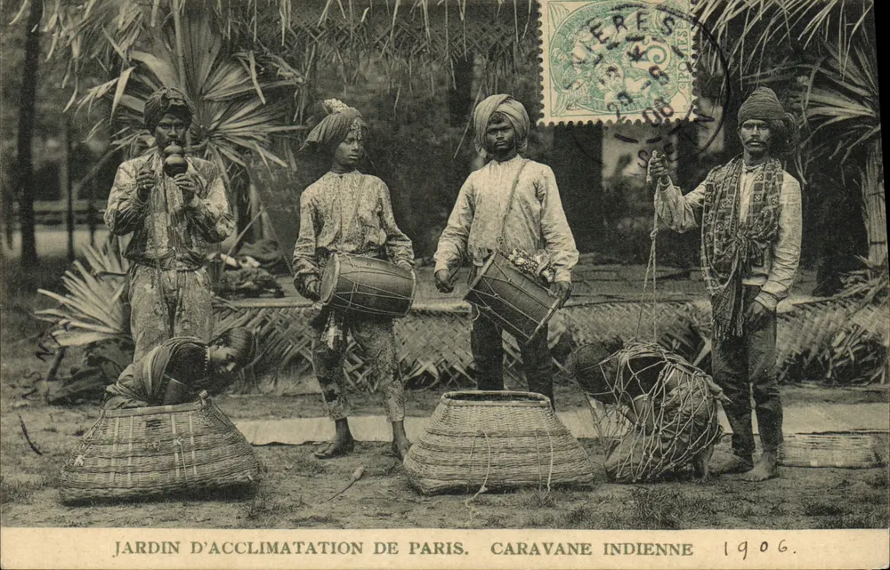Jardín de Acclimatación de París — Caravana india — editada alrededor de 1906 - Anverso