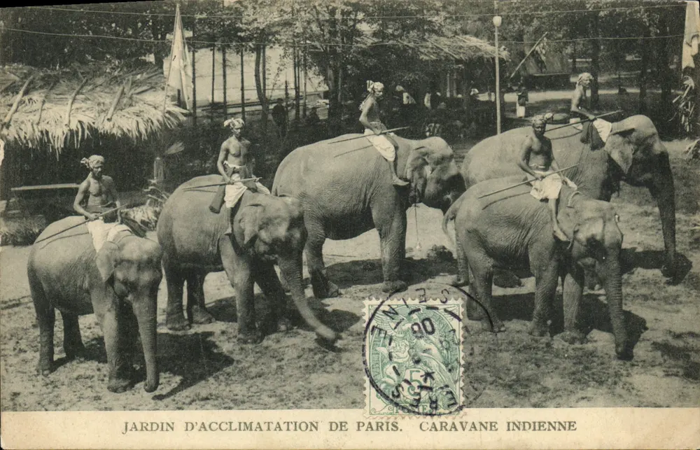 Paris — Jardin d'Acclimatation — indische Karawanen — Verleger nicht sichtbar - Vorderseite