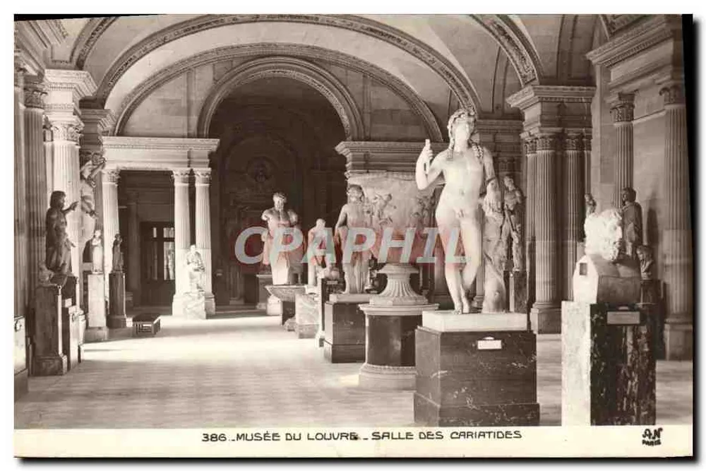 Museum van het Louvre — Zaal van de Kariatiden — uitgever A.N. Paris, nr. 386 - Voorkant