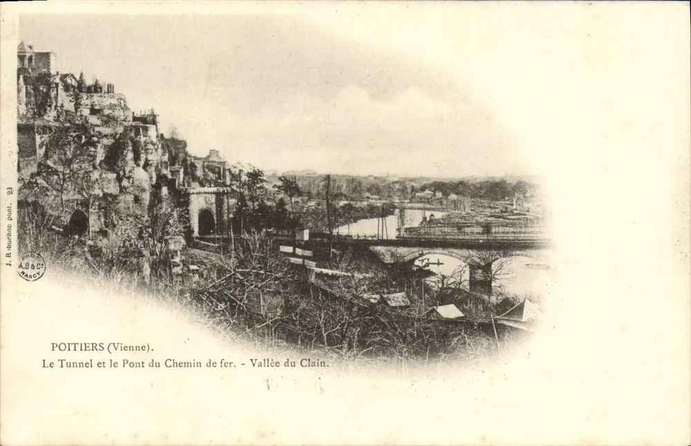 Poitiers (Vienne) — Der Tunnel und die Brücke der Eisenbahn — Tal des Clain — J. B. Ruchot, phot. 23 - Vorderseite