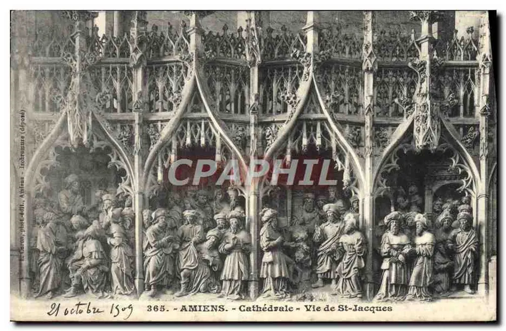 Amiens - Catedral - Vida de São Jacó — L. Carano, fot.-editora, Amiens (depósito) n°365 - Frente