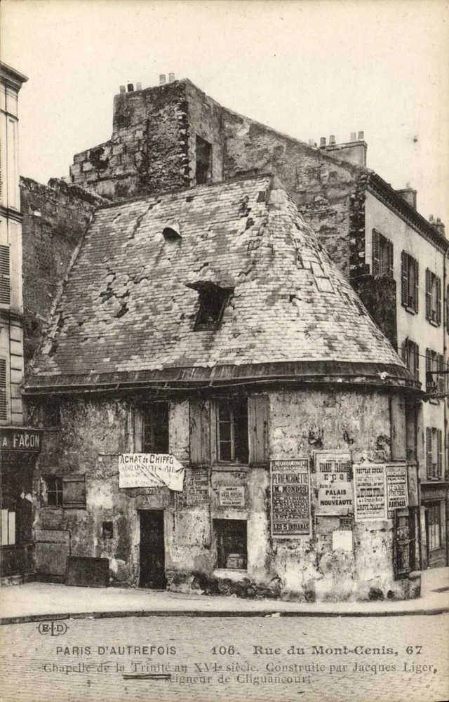 Paris d'autrefois — Kapelle der Dreifaltigkeit im 16. Jahrhundert, Rue du Mont-Cenis, 67 — Verleger B-D - Vorderseite