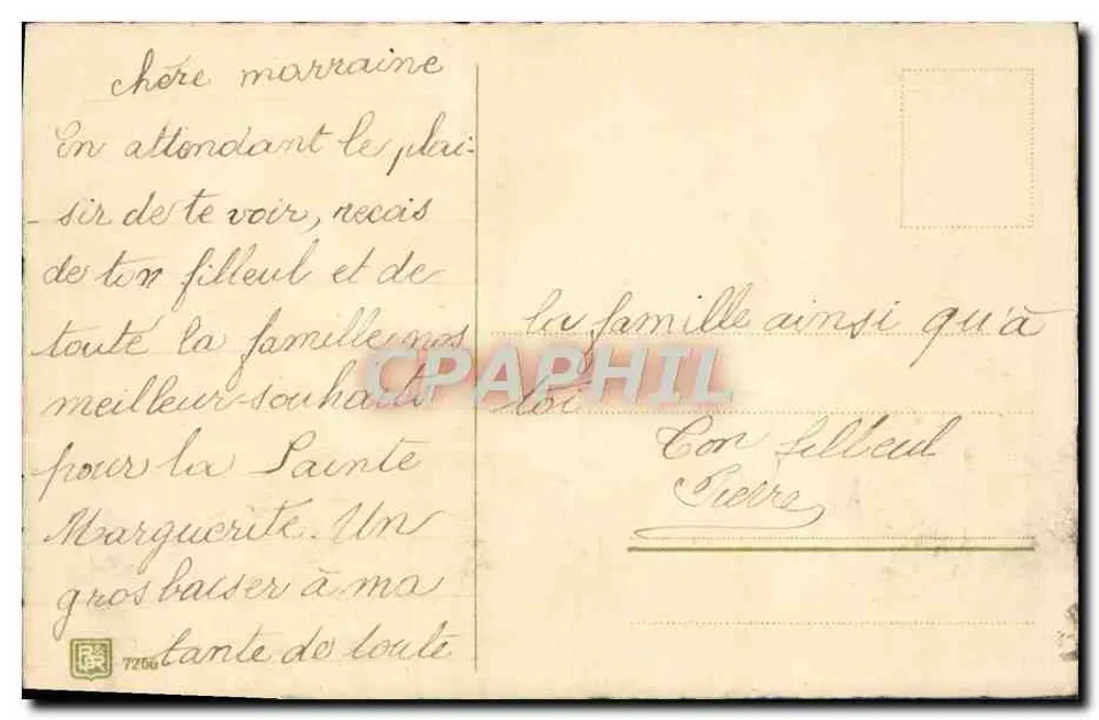 Arranjo de flores — Boa festa — Carte postale antiga - Verso