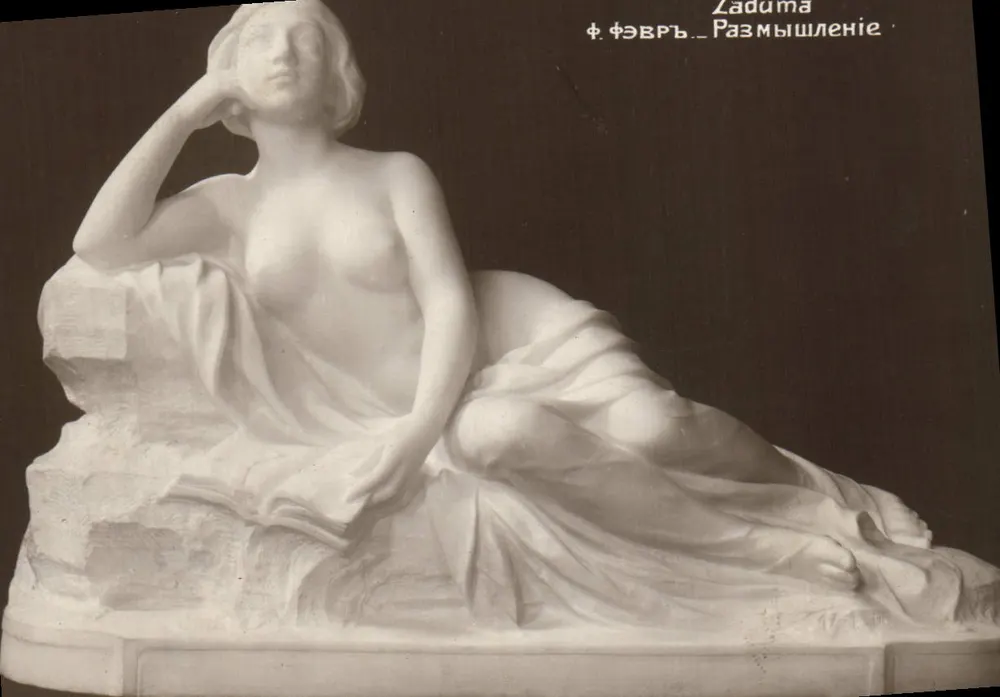 Statue der Pensive — Werk von F. Févré — unbekannter Verlag - Vorderseite