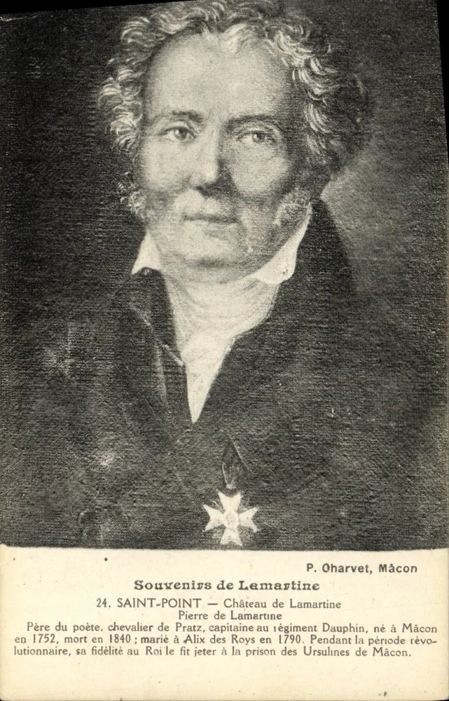 Pierre de Lamartine — Vater des Dichters — Erinnerungen an Lamartine, Verlag P. Oharvet, Mâcon, Nr. 24 - Vorderseite
