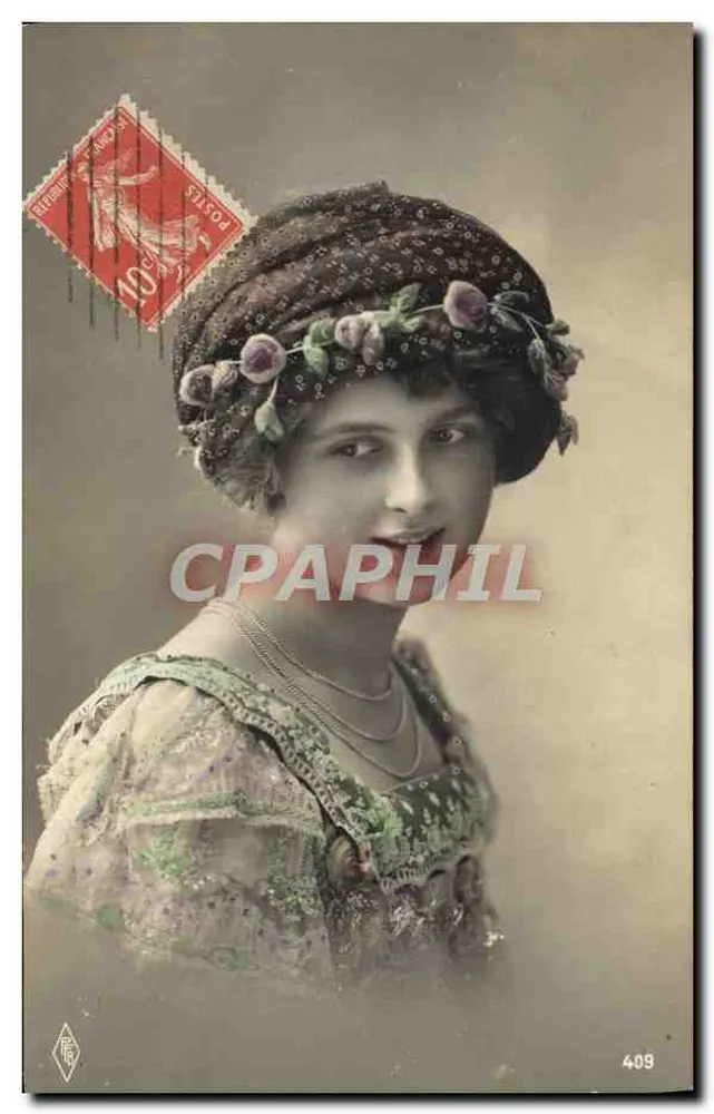 Junge Frau im blumigen Turban — Verlag C. P. 409 - Vorderseite
