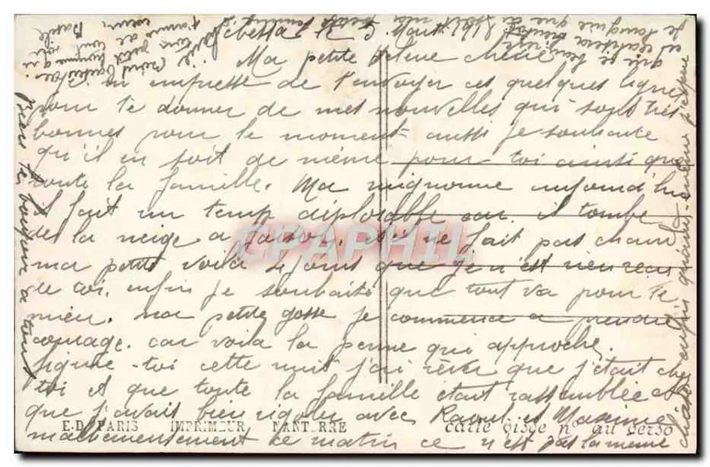 Blütenversand aus unseren beiden Herzen — Verlag E. D. Paris, Nr. 7501 - Rückseite