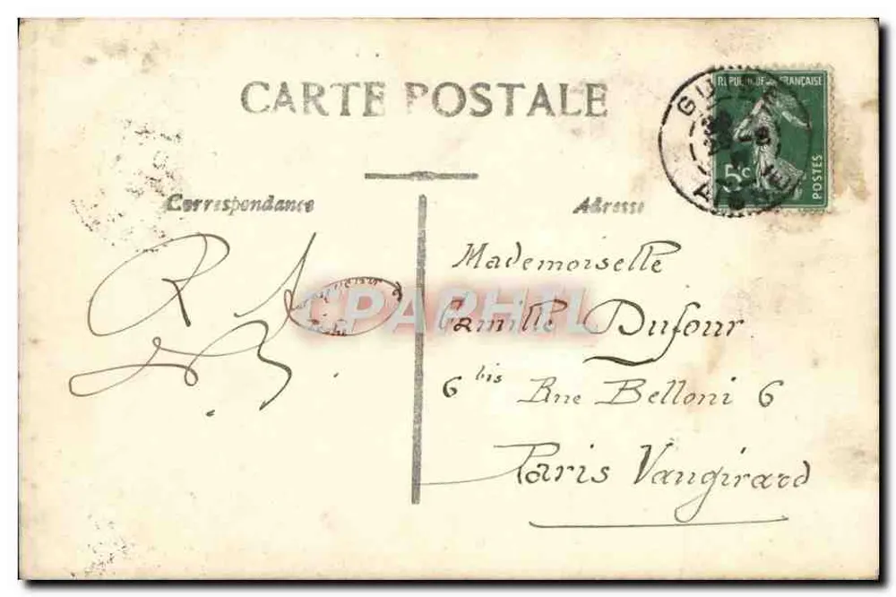 Gedenken an Herrn Grise — Gedanke — J.C. TRIOMPHE, Paris - Rückseite